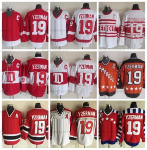 Mens Vintage 19 Steve Yzerman Hockey Jerseys 75th Anniversary Home Red Jersey Classic 1992 Nation Team 1984 Campbell Stitched C Patch M-XXXL