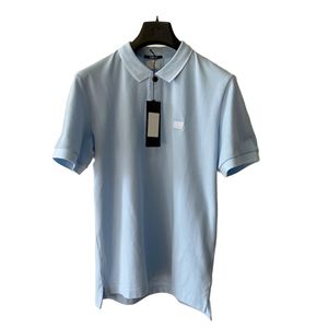 Hommes Top Blanc Rouge Broderie Polo À Manches Courtes Solide Bureau T-shirt Topstoney Hommes T-shirts Slim Hommes Vêtements Mâle Casual Business Polos Chemise M-2XL