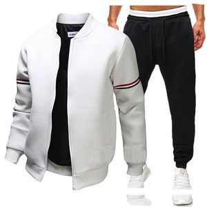 Chándales para hombre, chaquetas, pantalones de chándal, conjunto para hombre, abrigo a rayas, pantalones, chándal, ropa deportiva informal 230223