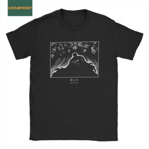 Tshirts masculins hommes berserk la grotte t-shirt anime tripes de coton pur coton décontracté à manches courtes cols rond