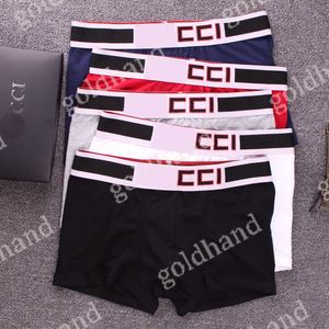 Mens Underwear Designer Boxer Couleur Unie Lettre Imprimé Slip Pur Coton Respirant Sport Shorts 3pce/lot