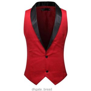 Versons pour hommes Collier de châle de mode Tuxedo Gift Men 2022 Marque Red Slim Fit Sleeveles sans manche