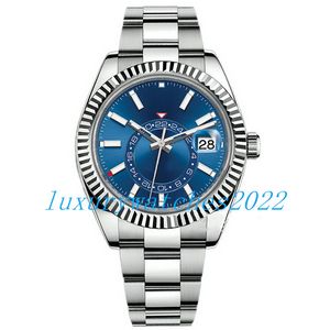 Mens Watch 42mm Automatic Mechanical Cadran bleu Sky Acier inoxydable Oyster Strap Ref.326934 Asia Stable Movement Sapphire Glass Self-winding Wristwatches