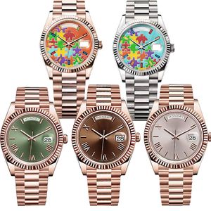 Reloj para hombre Daydate 41/36 mm Movimiento mecánico automático Diseñador de acero inoxidable Montre de luxe 41 mm Relojes de pulsera luminosos impermeables para mujer Relojes con fecha de día