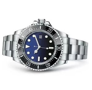 Mentez la céramique profonde Céramique 44 mm Sapphire cystal en acier inoxydable Glide Lock Solid Clasf Automatic Mécanique Hommes Regardez les montre-bracelettes de mer Male