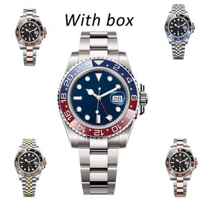 montre homme Pepsi gmt batman batgirl homme montres propre usine sprite 40mm montre-bracelet huître bracelet jubilé lunette en céramique cadran noir avec boîte