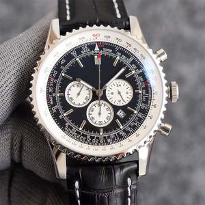 Montre pour hommes montre à quartz bracelet en cuir bleu noir montre saphir de haute qualité montres de ceinture de luxe multi-fonction chronographe montre horloges livraison gratuite XB101 41mm