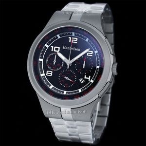 Reloj para hombre con apariencia de titanio, movimiento de cuarzo japonés, reloj de pulsera con sincronización, reloj cronógrafo de 44mm de muñeca gris