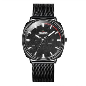 Montres pour hommes montre Gold Watch Dial Work Quartz montre des montres de poignet pour hommes de luxe Chronograph Clock Steel Belt Fashion