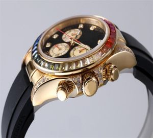 Montres pour hommes montres de créateurs de spots CAL4130 Mécanique Diamond Watch Timer Celon de caoutchouc Montre de Luxe Reloj de Lujo8606798