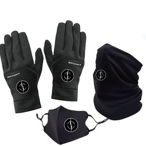 Guantes de ciclismo de invierno para hombre Traje deportivo de ciclismo para mujer Guantes cálidos para exteriores Diseñador Bufanda multiusos Máscara negra 3D Guante a prueba de resbalones