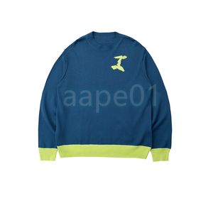 Hommes hiver nouveaux pulls à col rond femmes logo Intarsia tricot pulls hommes décontracté lâche contraste couleur tricoté porter taille asiatique S-XL