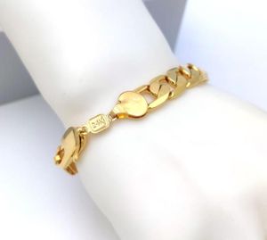 Mens Women039s Bracelet Curb Chain de liaison cubaine 12 mm 8 pouces fin 18CT Thai Baht GF Gold Italien 24K Connect Yellow Solid377878