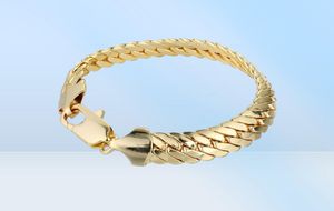 Bracelet homme femme chaîne de poignet solide or jaune 18 carats rempli Bracelet à chevrons 23 cm de Long Style classique cadeau 91041075389844