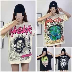 Para mujer para hombre Diseñador Camisetas Hell Star Camisas para hombres Diseñador Camisa para hombre Camiseta gráfica Hipster Street Graffiti Letras Imprimir Vintage Negro Ropa suelta