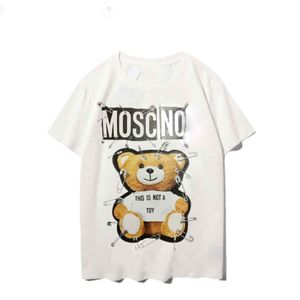 Hommes T-Shirt Designer Hommes T-shirt Moscino Casual Ours Impression à manches courtes Vêtements Marque coton Tees US Taille S-XXL