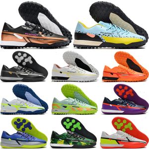 Enviar con bolsa Botas de fútbol de calidad React Phantom GT2 Pro TF IC Botines de fútbol de cuero de versión baja Hombres Comfrotable Lithe World Cup Neymars Indoor Turf Soccer Shoes