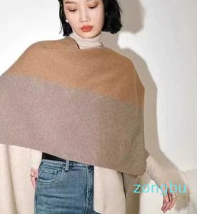 Bufanda de lana Merino para mujer, suéter, tejido a la moda, cárdigan térmico ligero, bufanda de lujo para mujer, cuatro