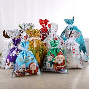 Sac à bonbons joyeux noël, sacs cadeaux du père noël, sac à cordon flocon de neige, décorations pour la maison, cadeaux de nouvel an