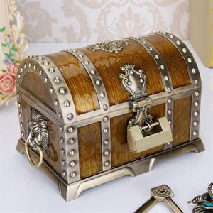 Alliage de métal Treasure Box Chest Jewelry Case Vintage Home Decoration Birthday Gift 20 13 12 8cm Treasure Chest Storage Boxes267n