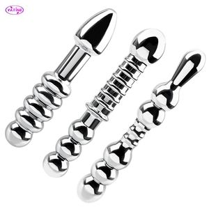 Metal Beads Anal Toys Butt Plug para mujeres Dillo Vaginal Dilator Men Massorgente de próstata Masturbator Erotic Sexy Games Sexy Games