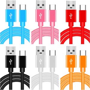 Cable Micro USB trenzado de metal tipo c Cables de tela más gruesos para Samsung s8 s9 s10 note 8 9 10 htc teléfono andriod