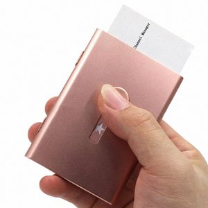Porte-carte Metal Busin Hand Push Push Card Card Bank Card Package Package Ultra Thin Busin Organizer Packaging Box A3DL #