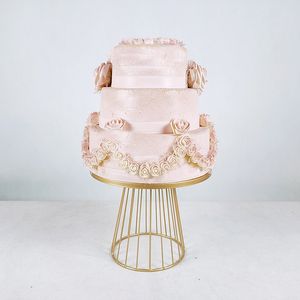 Support à gâteau en métal mariage or blanc Dessert présentoir décoration de fête d'anniversaire Cupcake plateau de nourriture 20/25 cm