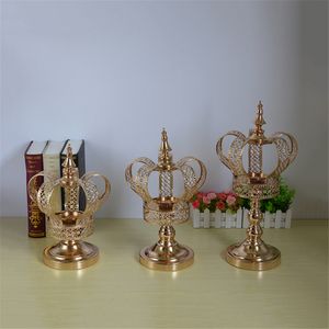 Candelabros de Metal, candelabros dorados, soporte de boda a la moda, mesa de candelabro exquisita, decoración navideña para el hogar