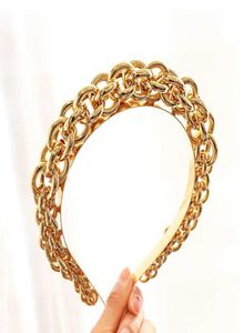 Chaîne métallique tressée bandeau féminine Temperament Tempérament Sweet Lady Hairband Gold Silver Hair Hoops Accessoires de cheveux x07226177033