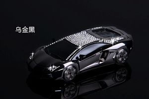 Ambientador de modelo de coche de aleación de diamante de cristal de Metal base de botella de Perfume decoración de coche