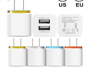 Chargeur mural double USB en métal chargeur de téléphone prise US EU 21A adaptateur secteur chargeur mural prise 2 ports pour Ip 11 pro max Samsung Xiao7676984