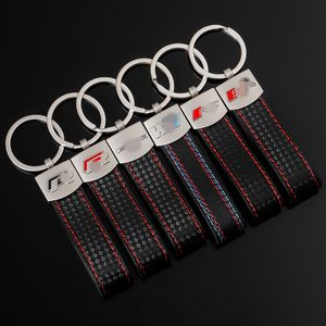 Porte-clés de voiture en cuir métal porte-clés porte-clés porte-clés pour Audi Sline S Line RS BMW M Sport Rline bonne qualité