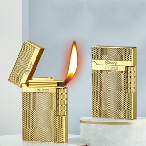 Mini briquet à gaz en métal, briquet fort à rayures, briquet en silex inhabituel, tuyau de fumée, allume-cigare, Gadgets Butane, cadeau pour hommes