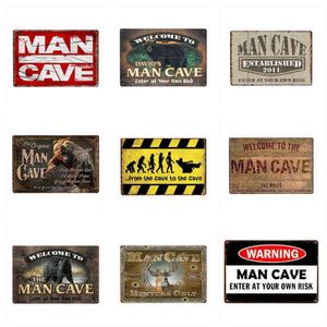 Peinture en métal Man Cave Rule Strong Bear Metal Tin Sign Vintage Fer Peintures Décor Pour Pub Stickers Muraux Rétro Pub Café Plaques Plaque Affiches T220829