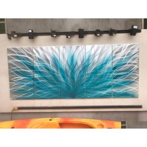 Conjunto de pintura de metal de tres paneles de arte de pared Experiencia visual cautivadora para decoración interior y exterior Entrega de entrega Home Garden Arts Dhgwe