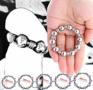 Anillo de Metal para pene, juguetes sexys para hombres, anillo de acero inoxidable para retrasar la eyaculación masculina con estimulador de glande, bloqueo de Semen287p4350490