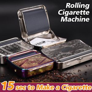 Machine à rouler en métal Case Rouleau à main Fabricant de cigarettes Boîte à rouleaux automatique Fumer Portable Rouleau Papier à cigarettes Rouleau à tabac manuel YL0204