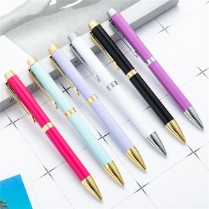 Stylo à bille rotatif en métal coloré stylos d'affaires de haute qualité étudiant enseignant bureau écriture cadeau