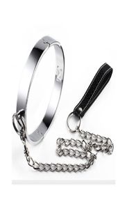 Collier de cou en acier en métal avec laisse nouveau conception bdsm bondage creuser fétiche adulte jouet jouet coule de ceinture de ceinture