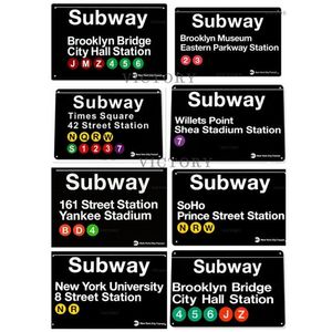 Plaque en métal vintage, plaque de métro de New York Times Square, plaque métallique de garage, décoration murale pour bar, pub, club, décoration Q07233024