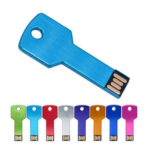 Metal USB Flash Drives 128GB Pen Drive 32GB 64GB 8G 16G 2.0 Disco impermeable para la Memoria de Boda Logo personalizado