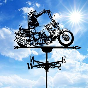Girouette météo en métal Spinner en acier inoxydable décoration de cour d'art européen moto jardin girouette ferme scène pieu 240314