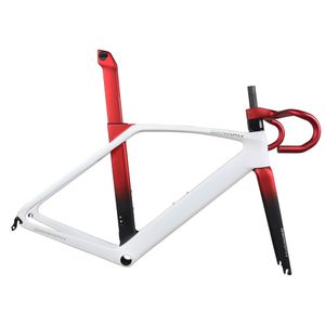 Cuadro de bicicleta de carretera con freno de llanta Aero rojo metálico TT-X35 fibra de carbono T1000 BB86 soporte inferior disponible tamaño 47/50/52/54/56/58/60cm