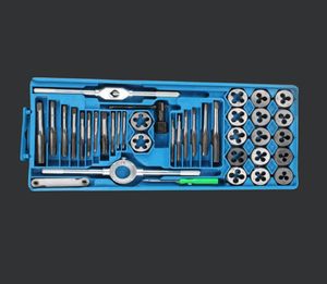 Metric Tap Wrench and Die Pro Set M6M12M3M12 Boulon d'écrou Alloy Metal Hand Tools Retalable Tremple Allable Trewed Cutting Set 122040PCS9734997