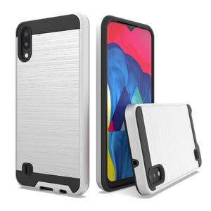 MetroPCS TPU + PC Coque de protection intégrale brossée pour téléphone M10/J4 core Coque hybride à texture métallique pour Zmax Pro Z981/Sequoia Z982