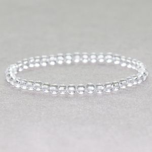MG0037 Vente en gros 4 mm Bracelet à quartz clair Mini bijoux en pierres précieuses naturelles Nouveau design Bracelet en cristal blanc de haute qualité Yoga Mala