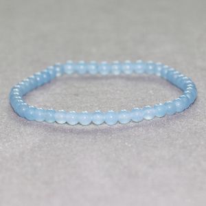 MG0041 Venta al por mayor 4 mm Mini pulsera de piedras preciosas Natural Blue Jade Pulsera para las mujeres Hecho a mano Yoga Mala Beads Jewelry