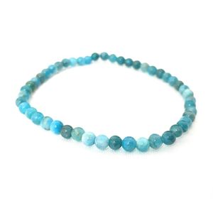 MG0101 Pulsera entera de apatita azul de grado AAA, Mini joyería de piedras preciosas de 4 mm, nuevo diseño, pulsera Mala de Yoga, pulsera de energía 293q