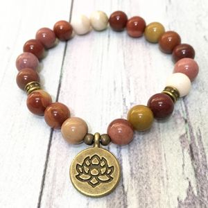 MG0569 Pulsera de Yoga Moonkaite Lotus Mala de 8 mm, pulsera espiritual de moda para mujer, pulsera de Yoga de equilibrio de piedras preciosas naturales de 8 MM275j